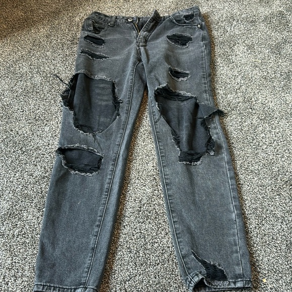 Black, Shein distressed pants, size small - Picture 1 of 3